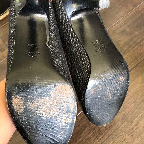 Black/grey twill heels - Picture 2 of 2